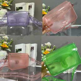 PVC Candy Jelly Tabby Transparent Shoulder Bag Designer Handbag Clear Summer CrossBody Flap Messenger Bags Buckle Clutch sacoche borse letters lady cross body