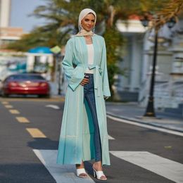 Ethnic Clothing Women Abayas Muslim Open Kimono Cardigan Dubai Kaftans Middle East Turkey Arab Femme Simplicity Robe Islam Ramadan Caftans