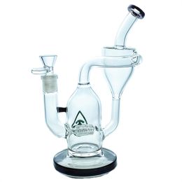 Hot Recycler bong oil rig glass hookah with 1 perc kromedome swivel water column 14mm connector GB-320