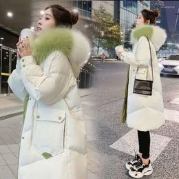 Women's Trench Coats Cotton Coat Women 2023 Winter Clothes Hooded Pocket Casual Thicke Padded Jacket Korean Loose Patchwork Long Parka Mujer