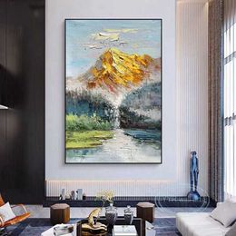Home Decor Poster Abstract 3D Landscape Image Handmade Oil Painting Wall Art Canvas Picture Living Room Sofa Hotel Large Mural L230620