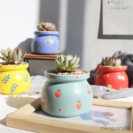 Planters Pots Succulent Plant Pot with Hole Floral Design Ceramic Planters Flowerpot Lovely Home Garden Bonsai Pots Gift Desktop Decor R230620