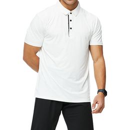 lu Outdoor Men's Sport Polo Shirt Mens Quick Dry Sweat-wicking Short Top Men Wrokout Short Sleeve R511 4XL