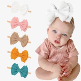 5.1inch 10 Colours Baby Girls Bows Hair Band Accessories Lovely Sweet Headbands Kids Girl Princess Big Hairbands Headwear Party Supplies Infant