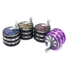 4 Layers 63mm Folding Hand-operated Lightning Tobacco Grinder Aluminium Alloy Metal Herb Grinders Smoking Accessories