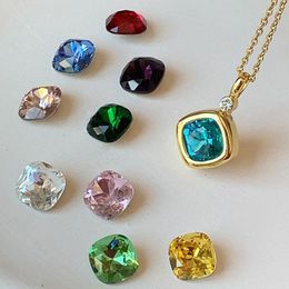 Pendant Necklaces Mood With 12 Stones Colorful Crystal Birthstone Gold Color Choker Chain On The Neck Accessories For Women Gifts KCN269
