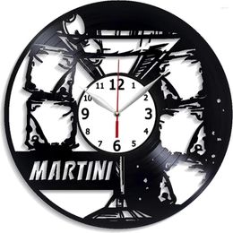 Wall Clocks Alcohol Art Martini Record Clock Beverage Xmas Gift For Man Cocktail Decoration 12 Inch Birthday
