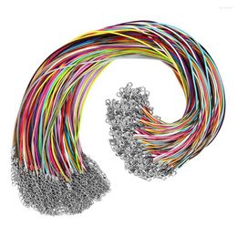 Jewellery Pouches 100Pcs Necklace Cord With Clasps Cords For Pendants 18inch Bulk Chains Making Supplies B