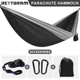 Portaledges 86x35inch Outdoor Single Camping Hammock High Quality Portable Lightweight Parachute Hammocks for Park Travel Adventure Patio 230619