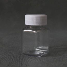 60g/60ml Plastic Empty Bottle Square Pet Medicine Pill Sample Packaging Bottles fast shipping F596 Gqhuu