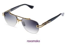 Top Original wholesale Dita sunglasses online store DITA GRAND EVO TWO DTS139 A 01 Yellow Gold Grey Gradient Lens Rimless Sunglasses