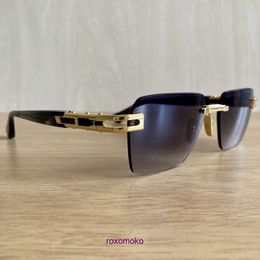 Top Original wholesale Dita sunglasses online store Genuine NEW DITA META EVO ONE Ink Swirl Yellow Gold Rimless DTS147 A 01 760 AEW4