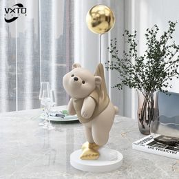 Gift Wrap Creative Balloon Polar Bear Resin Ornaments Home Decor Crafts Statue Office Desk Figurines Decoration Bookcase Sculpture Craftsd 230619