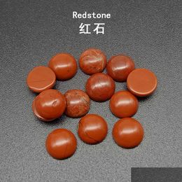 Loose Gemstones 4/6/8/1012/14Mm Gemstone Cabochons Natural Synthetic Stone Beads Red Jasper For Earring Necklace Bracelet D Dhrqk