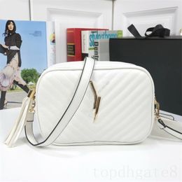 Tassels designer bags plated gold letter camera bag leather with adjustable strap sacoche fringed outdoor showing multi type woman bag ins XB025 E23