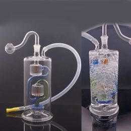 6.5 Inch Glass Oil Burner Bong Dab Rig Hookah 10mm Female Recycler Ice Catcher Water Pipe Honeycomb Bongs with Male Banger Oil Burner