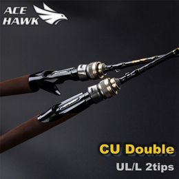 Boat Fishing Rods CU DOUBLE 1.8m Lure Rod Fast Action UL L Tips Carbon Spinning Jigging rod 2 sections Tackle 230619