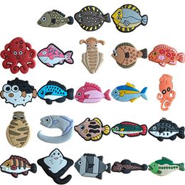 Shoe Parts Accessories High Quality Fish Pattern Charm Fit For Clog Texas Decoration Wholesale Drop Delivery Ottws