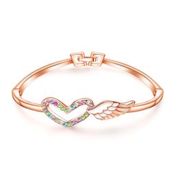 Charm Bracelets Sier Bracelet Female Korean Version Of The Simple Personality Mori Student Love Wings Girlfriends Jewellery Birthday Dhfz0