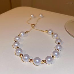 Charm Bracelets 2023 Korean Simple Adjustable Tassel Pearl Bracelet Fashion Personality Hand Jewellery Female Anniversary Gift Wedding