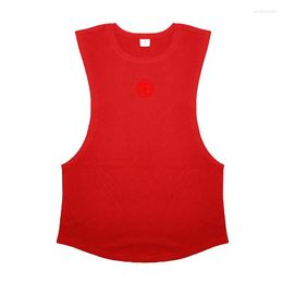 Men's Tank Tops Summer Casual Fashion Bodybuilding Fitness Workout Mens Loose Cotton Printed Breathable Cool Top