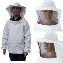 Men's T-Shirts Protective Beekeeping Jacket Veil Smock Equipment Bee Keeping Hat Sleeve Suit Men Women Reusable Hooded Coverall 230619