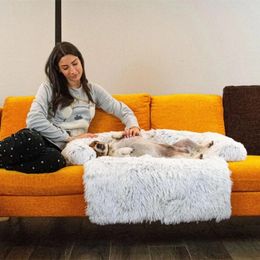 kennels pens Dog Sofa Bed Removable Cover Large Couch Washable Plush Dogs Kennel Winter Warm Sleepping Pets Nest Cushion Sipplies 230619