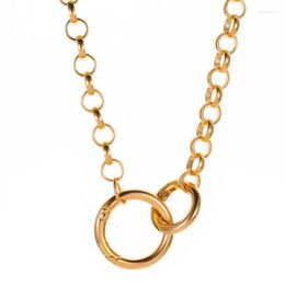 Pendant Necklaces Fashion Geometric Two Circles Golden White Alloy Choker Punk Hip-Hop Style Simple Chain Necklace Women's Accessories