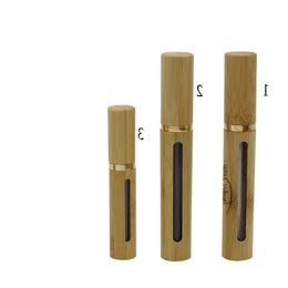 Empty 5ml Bamboo Lip Gloss Tube Mascara Bottle 4ml Cosmetic Eyeliner Eyelash Tube Refillable Container F743 Exhbo