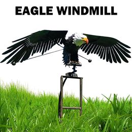 Garden Decorations Garden Stake Eagle Windmill Iron Garden Eagle Birds Sculptures Lawn Ornaments Crafts Garden Art Decor for Garden Patio Yard 230620