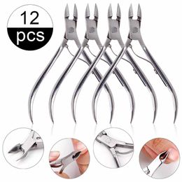 Cuticle Scissors 4812pcs Stainless Steel Nail Nipper Cutter Dead Skin Remover Manicure Tweeters Toenails Ingrown Pedicure Tool 230619