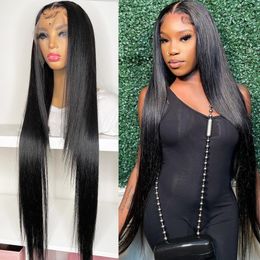 13x4 Lace Front Human Hair Wigs Black Women 4x4 Transparent Straight Human Hair Lace Closure Wig Pre Plucked With Baby Hair