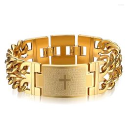 Bangle Charm Corrosion Cross Bible Chain Bracelets For Ladies Girl European Style Double Layers Stainless Steel Bridal Jewelry Gift