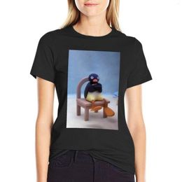 Women's Polos Angry Pingu T-Shirt Aesthetic Clothes Tees Women Tops