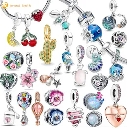 925 Sterling Silver for pandora charms authentic bead Pendant women Bracelets Murano Glass Charm Beads