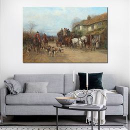 High Quality Heywood Hardy Landscape Paintings on The Road Handmade Canvas Art Classical