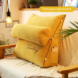 CushionDecorative Pillow Soft Triangle Bedside Pillow Embroidery Wedge Backrest Pillow Sofa Waist Cushion Solid Color Back Rest Bed Cushion Throw Pillow 230619