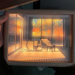 Light Painting Bedroom Decoration Painting Small Night Light Three Kinds Of Light Mural Sunshine Lamp Combined With Painting L230620