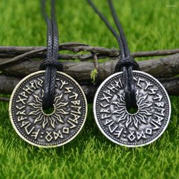 Pendant Necklaces Viking Runes Amulet Talisman Norse Dragon Protection Jewellery Rope Chain Necklace