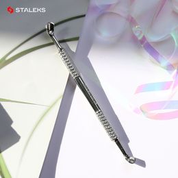 Cuticle Pushers STALEKS PE-52-1 Stainless Steel Nail Cuticle Spoon Pusher Blunt Cutting Edge Double Head Dead Skin Remove Push Nail Art Tool 230619