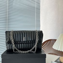 Chain Tote Bag Crossbody Handbags Messenger Bags Genuine Leather Silver Letter Shoulder Handbag Purse Clutch Wallet Internal Zipper Pocket
