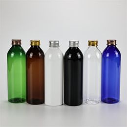 Storage Bottles Multicolor 250ML X 25 Empty Plastic Bottle With Aluminium Screw Top Cap PET Shampoo Liquid Soap Container Travel