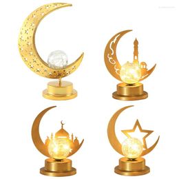 Table Lamps Eid Led Light Moon Star Decorative Glowing Crafts Supplies