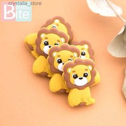 3PC Silicone Teether Beads Lion Baby Toy DIY Pacifier Chain Necklaces Pendant Bite Chew Bite Chew Rodent For Teething Kids Toys