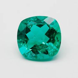 Loose Diamonds 1 Cushion Cut Synthesis Colombia Emerald Stones Hydrothermal Lab Grown Gemstone for Diy Jewelry Making Ring 230619