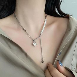 Pendant Necklaces Fashion Stainless Steel Jewellery For Woman 45cm Silver Colour Personalised Chain Necklace NRYZA022