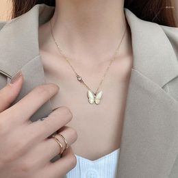 Pendant Necklaces Fashion Women Necklace Korea Style Butterfly Gift For Girl Cute Lovely Neck Jewelry Wholesale Drop high quality