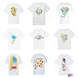 Fashion Mens Clothing Designer Mens T-shirt High Quality Casablanca Printed Couple Short Sleeve Series