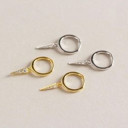 Dangle Earrings Minimalist Long Diamond Triangle Cartilage Huggie Earring Korean 925 Sterling Silver Geometric Men Women Tassel Charm