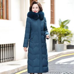 Women's Trench Coats X-Long Hooded Woman Parkas 2023 Winter Jackets Women Fur Collar Casual Thick Warm Coat Female Outwear High Quality